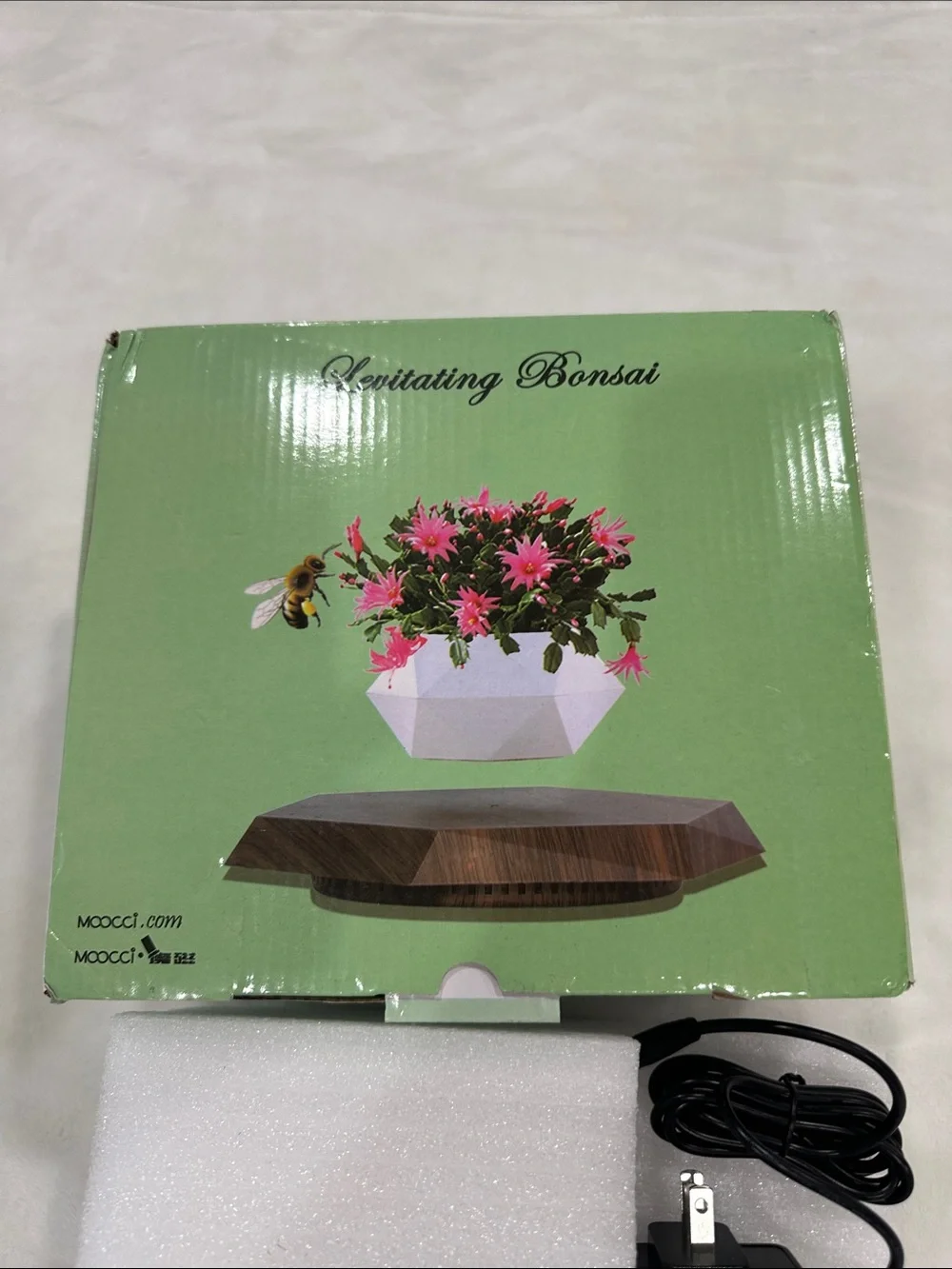 Levitating Bonsai Magnetic Planter - Pink Flower